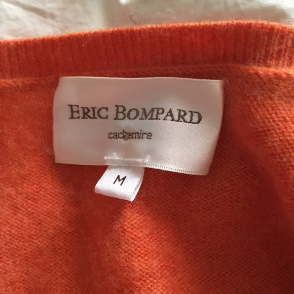 ERIC BOMPARD Orange 100% Cashmere V Neck Sweater M - Picture 5 of 7